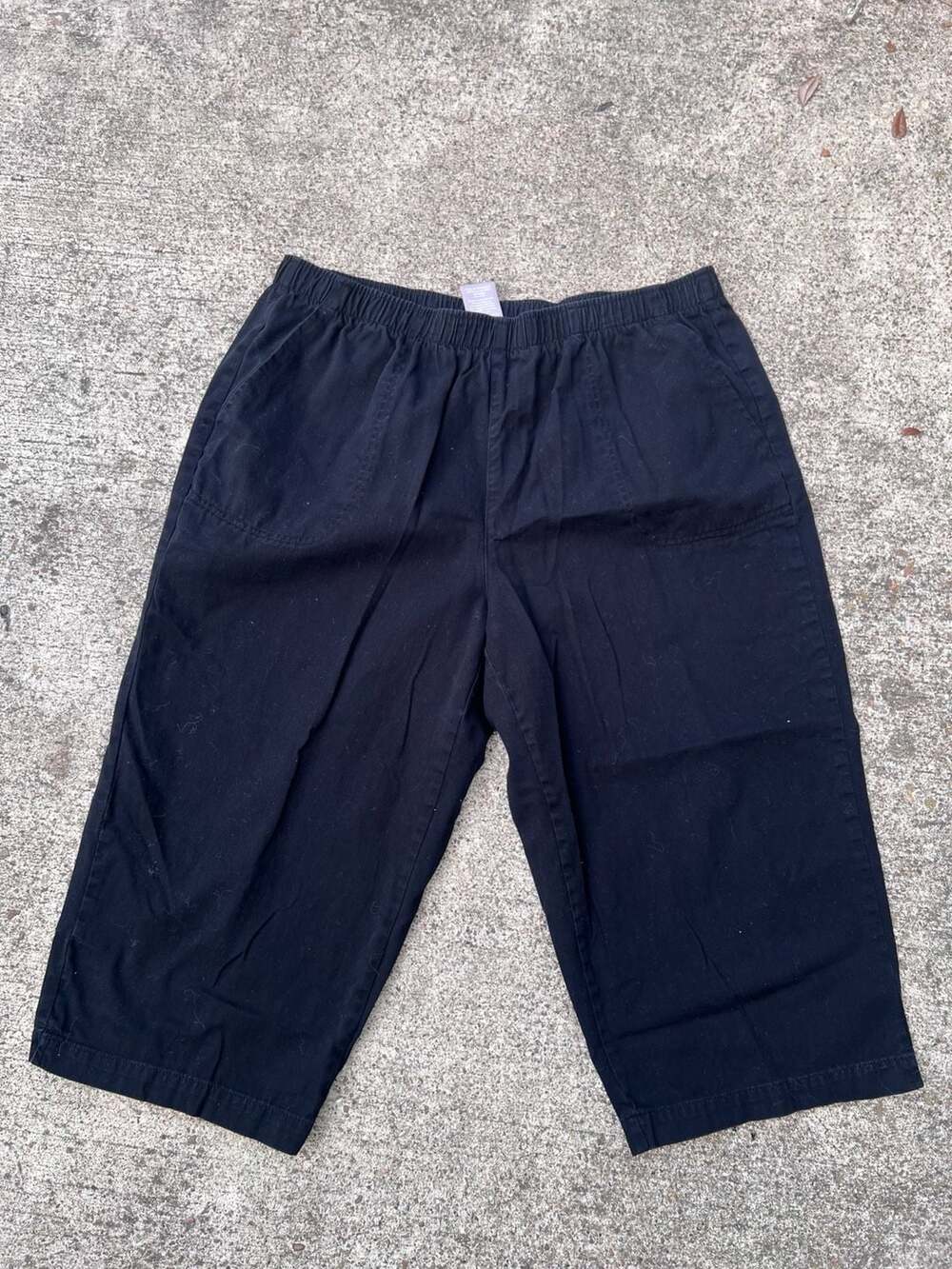 White Stag Capri Pants Size XL (16-18) Black Cotton Pull-On